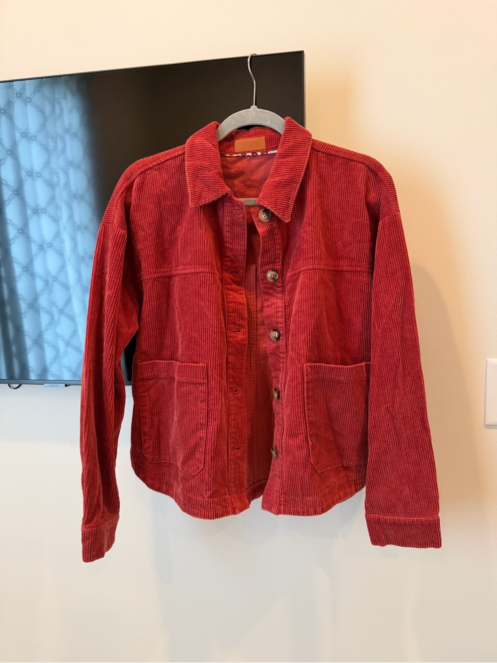 Corduroy Button-Front Jacket - Women